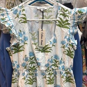 NWT CELINA MOON Leafy Patterned Blouse